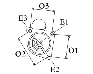 Côtes et dimensions du démarreur