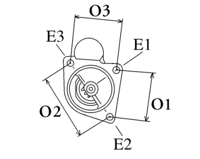 Côtes et dimensions du démarreur