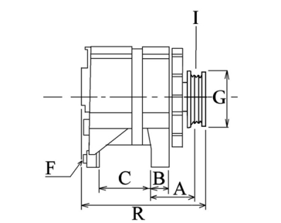 Côtes et dimensions de l'alternateur
