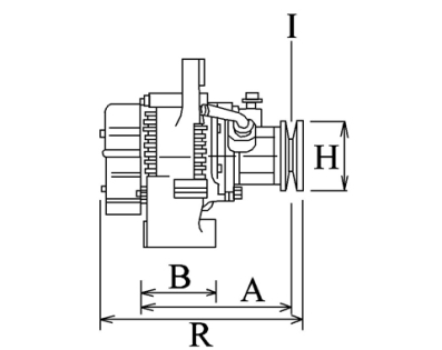 Côtes et dimensions de l'alternateur