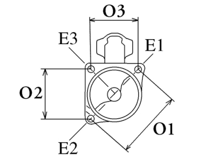 Côtes et dimensions du démarreur