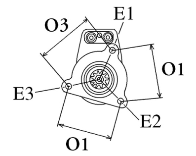 Côtes et dimensions du démarreur