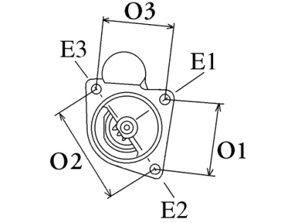 Côtes et dimensions du démarreur