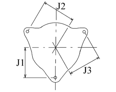 Côtes et dimensions de l'alternateur