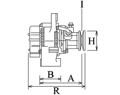 Côtes et dimensions de l'alternateur