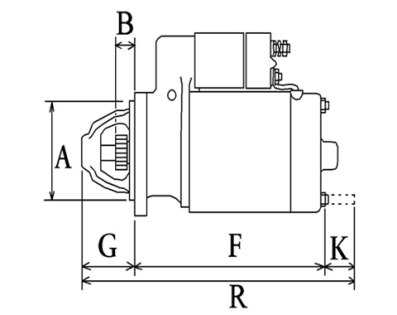 Côtes et dimensions du démarreur