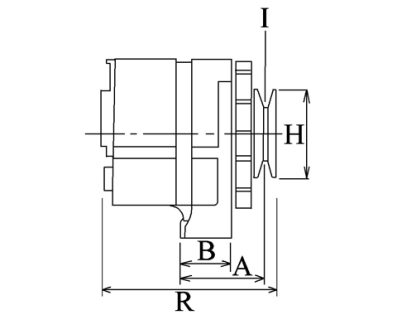 Côtes et dimensions de l'alternateur