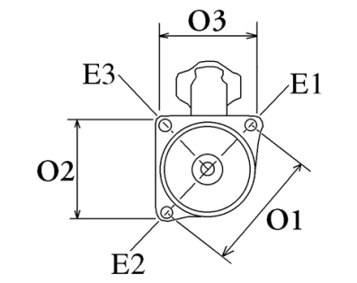 Côtes et dimensions du démarreur