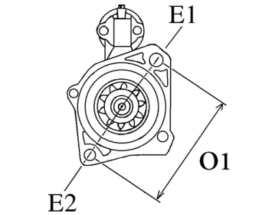 Côtes et dimensions du démarreur
