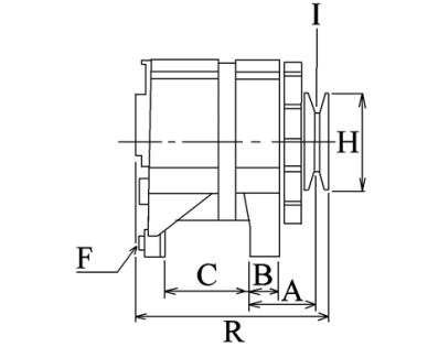 Côtes et dimensions de l'alternateur