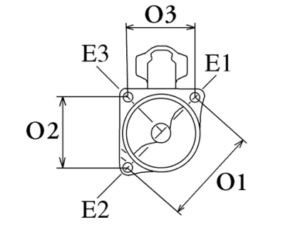 Côtes et dimensions du démarreur
