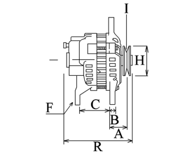 Côtes et dimensions de l'alternateur