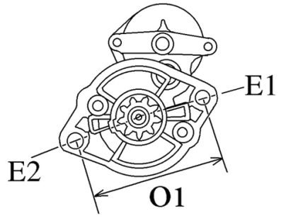 Côtes et dimensions du démarreur