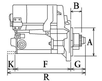 Côtes et dimensions du démarreur
