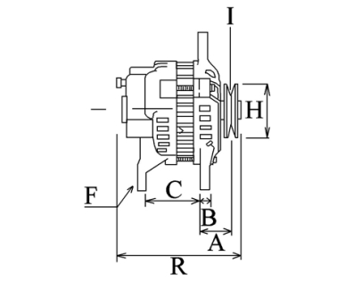 Côtes et dimensions de l'alternateur