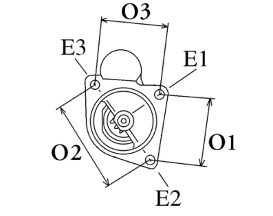 Côtes et dimensions du démarreur