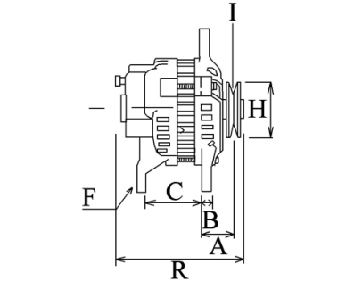 Côtes et dimensions de l'alternateur