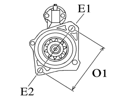 Côtes et dimensions du démarreur