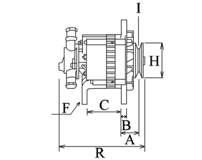 Côtes et dimensions de l'alternateur
