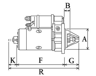 Côtes et dimensions du démarreur