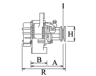 Côtes et dimensions de l'alternateur