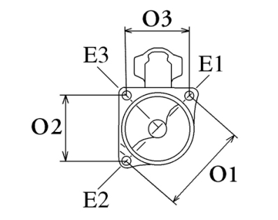Côtes et dimensions du démarreur
