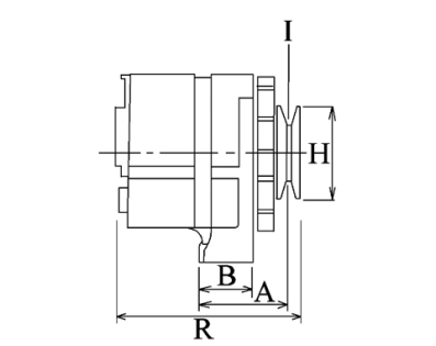 Côtes et dimensions de l'alternateur