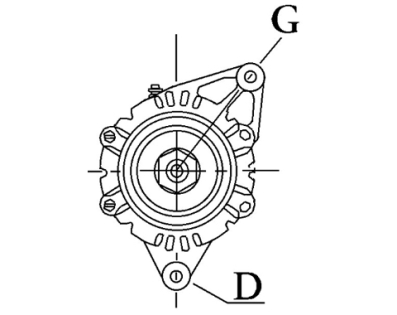 Côtes et dimensions de l'alternateur