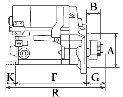 Côtes et dimensions du démarreur