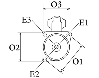 Côtes et dimensions du démarreur