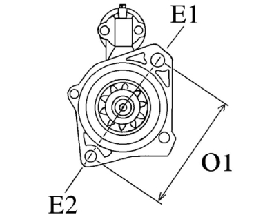 Côtes et dimensions du démarreur