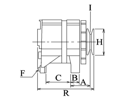 Côtes et dimensions de l'alternateur