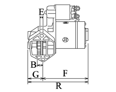 Côtes et dimensions du démarreur