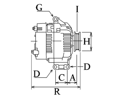 Côtes et dimensions de l'alternateur