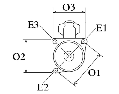 Côtes et dimensions du démarreur