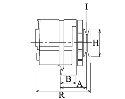 Côtes et dimensions de l'alternateur