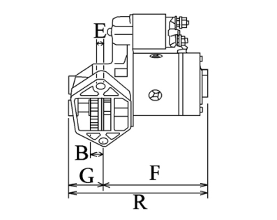 Côtes et dimensions du démarreur