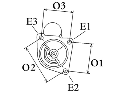 Côtes et dimensions du démarreur