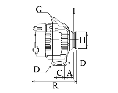 Côtes et dimensions de l'alternateur