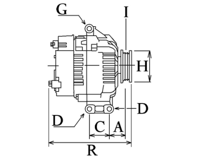 Côtes et dimensions de l'alternateur