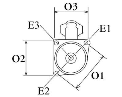Côtes et dimensions du démarreur