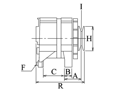 Côtes et dimensions de l'alternateur