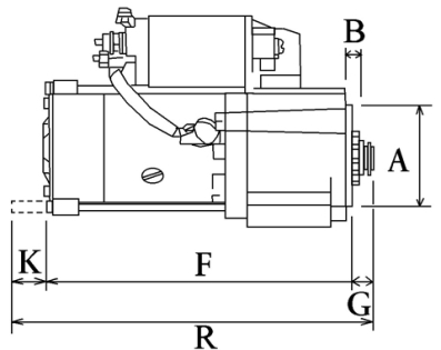 Côtes et dimensions du démarreur