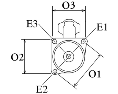 Côtes et dimensions du démarreur