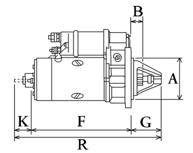 Côtes et dimensions du démarreur