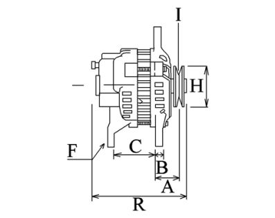 Côtes et dimensions de l'alternateur