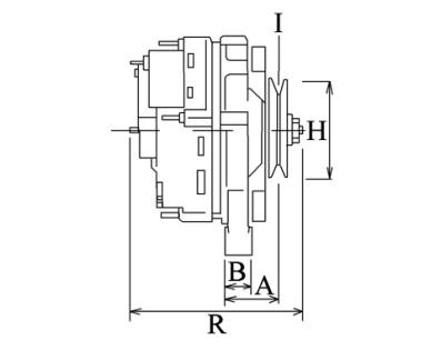 Côtes et dimensions de l'alternateur