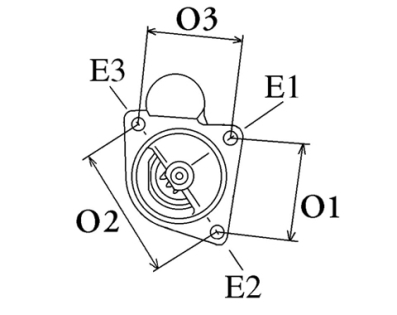 Côtes et dimensions du démarreur