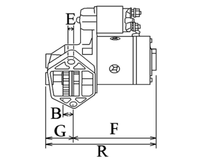 Côtes et dimensions du démarreur