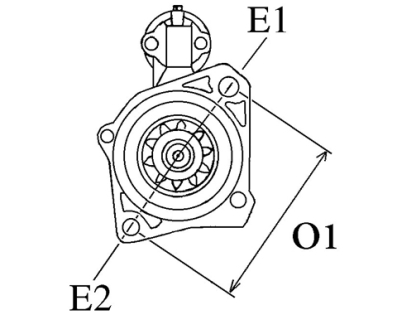 Côtes et dimensions du démarreur